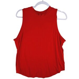 Athleta Renew High Neck Tank Red Sleeveless Activewear Top Large